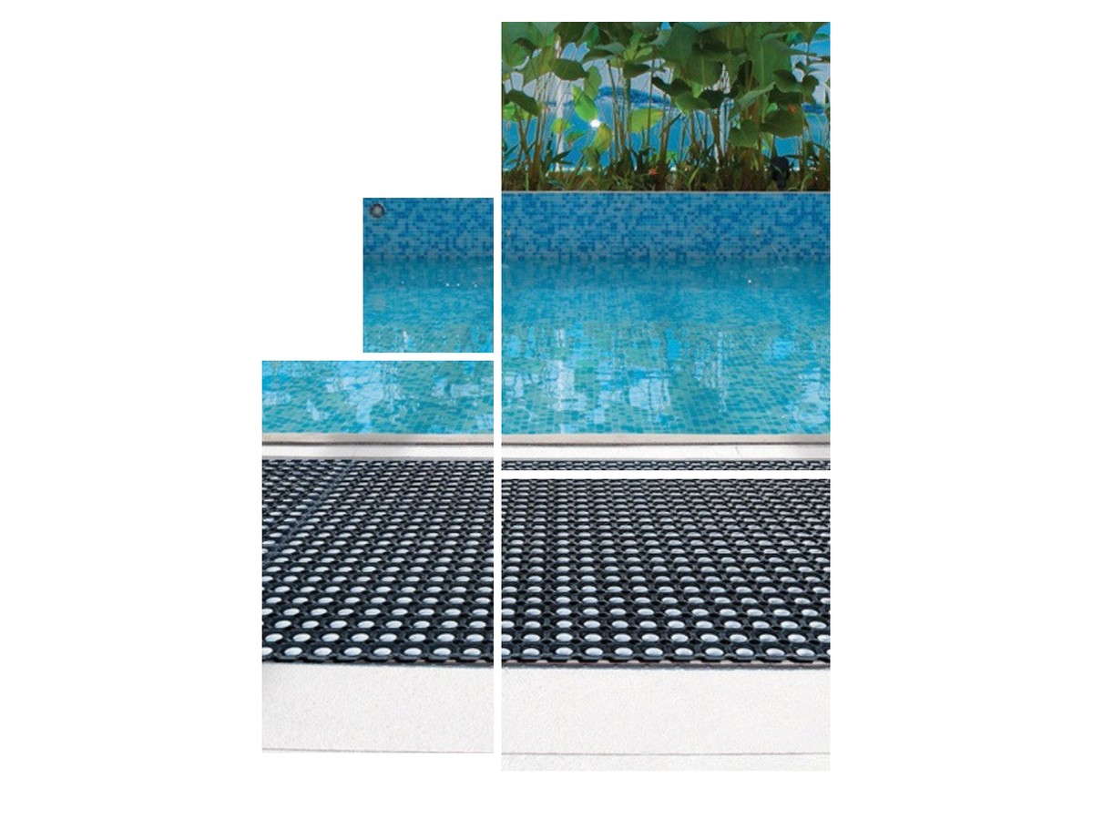 Open-ring wet area mat