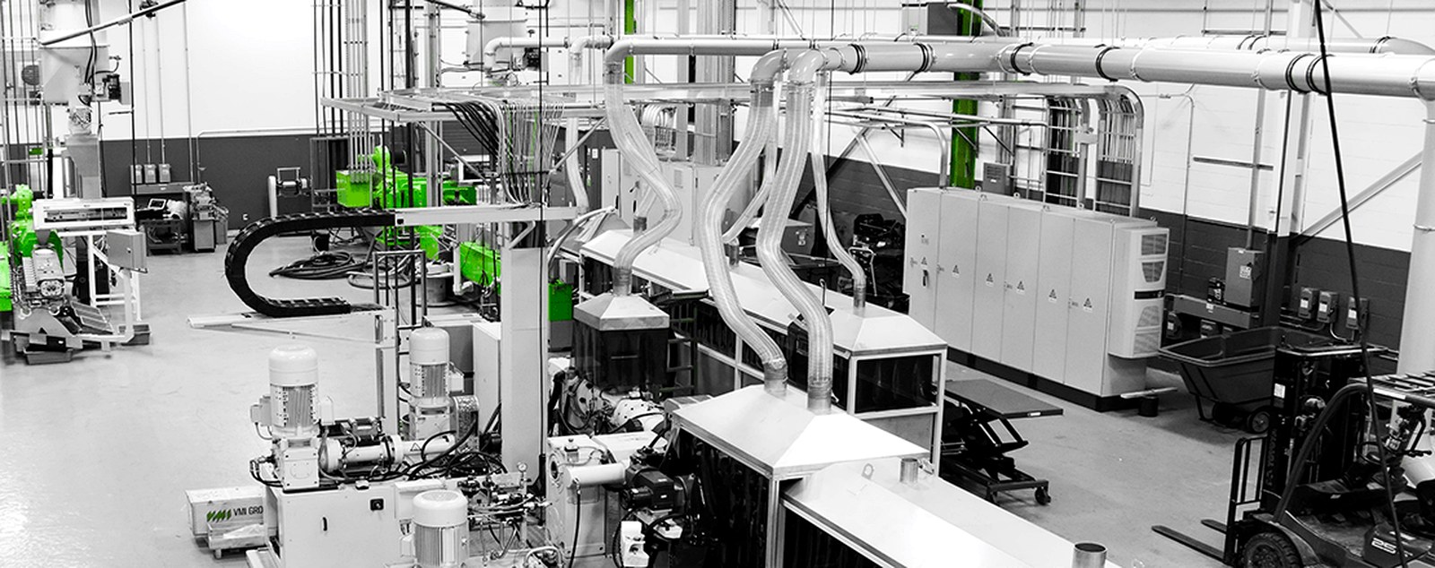 Devulcanization extruder line at the Tyromer partner facility