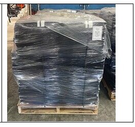 Pre-cut extruded sheets — strapped & shrink-wrapped on pallet